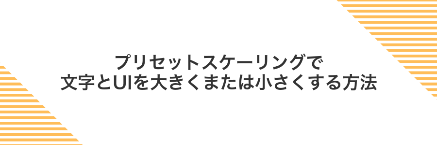 プリセットスケーリングで文字とUIを大きくまたは小さくする方法