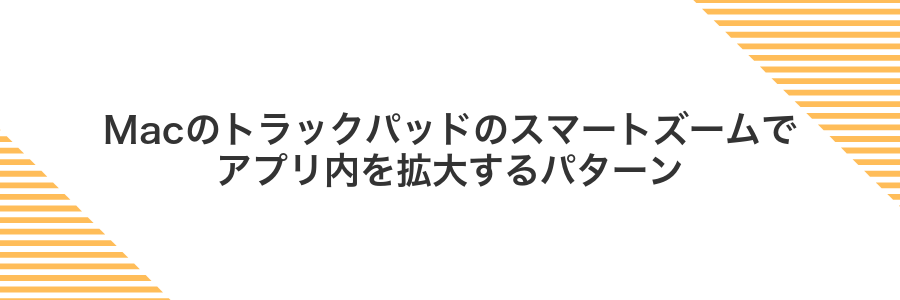 Macのトラックパッドのスマートズームでアプリ内を拡大するパターン