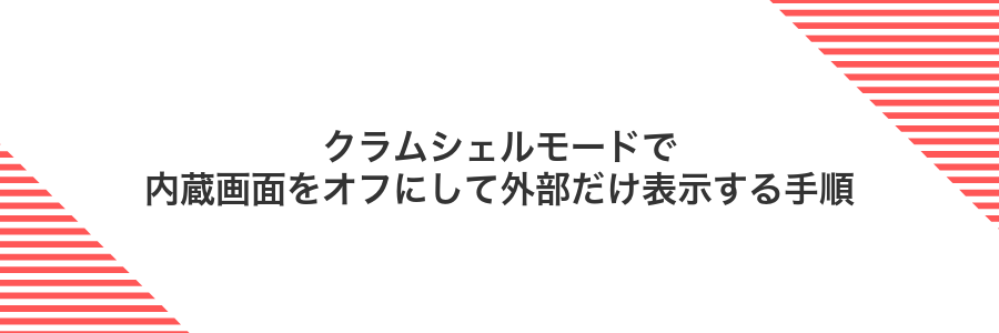クラムシェルモードで内蔵画面をオフにして外部だけ表示する手順