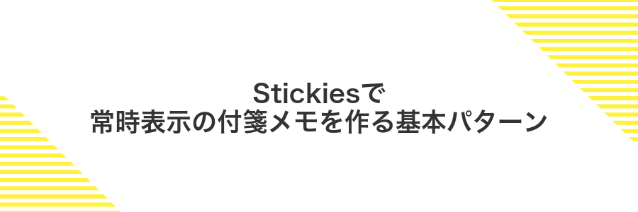 Stickiesで常時表示の付箋メモを作る基本パターン