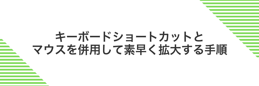 キーボードショートカットとマウスを併用して素早く拡大する手順