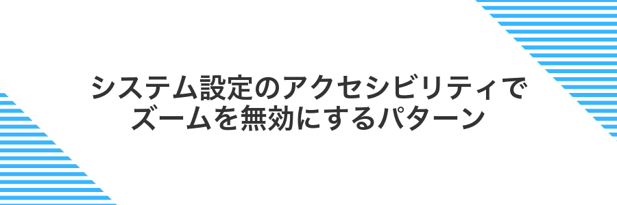 システム設定のアクセシビリティでズームを無効にするパターン