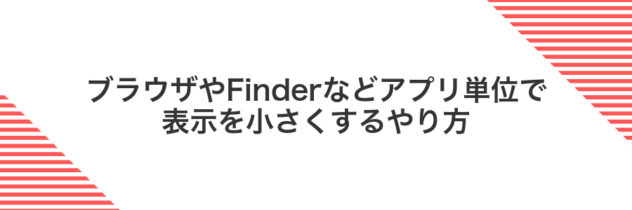 ブラウザやFinderなどアプリ単位で表示を小さくするやり方