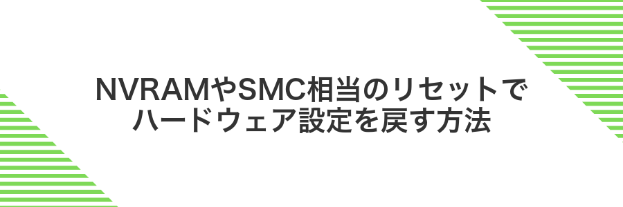 NVRAMやSMC相当のリセットでハードウェア設定を戻す方法