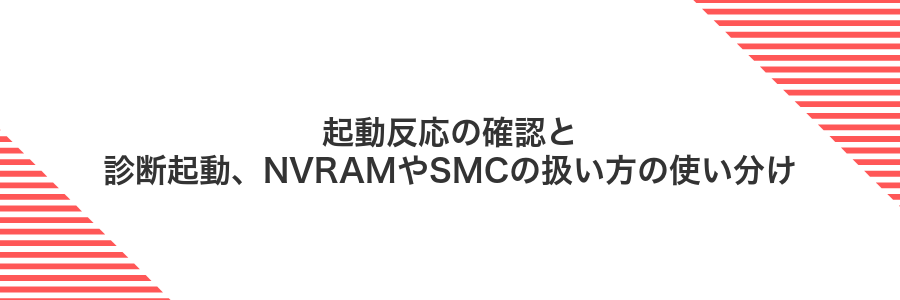 起動反応の確認と診断起動、NVRAMやSMCの扱い方の使い分け