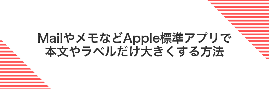 MailやメモなどApple標準アプリで本文やラベルだけ大きくする方法