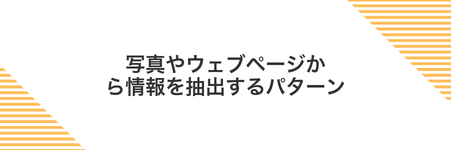 写真やウェブページから情報を抽出するパターン