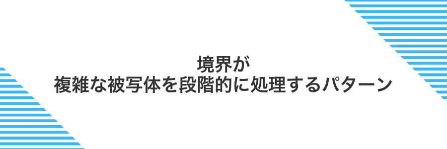 境界が複雑な被写体を段階的に処理するパターン