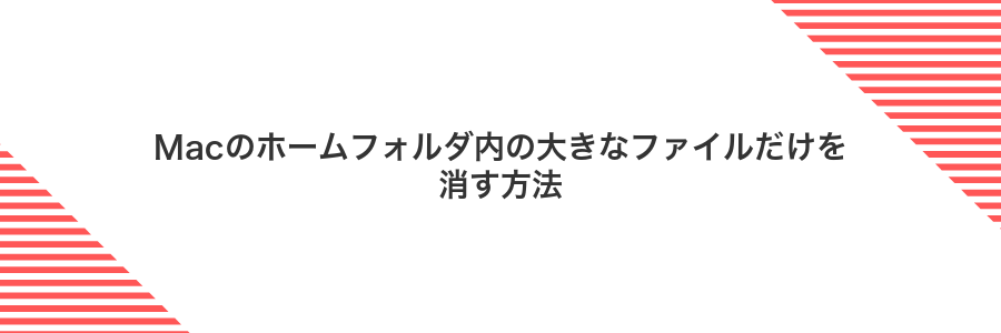 Macのホームフォルダ内の大きなファイルだけを消す方法