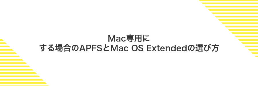 Mac専用にする場合のAPFSとMac OS Extendedの選び方