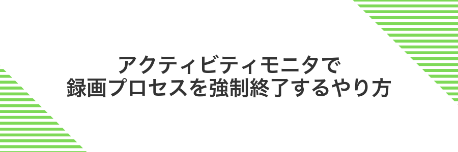 アクティビティモニタで録画プロセスを強制終了するやり方