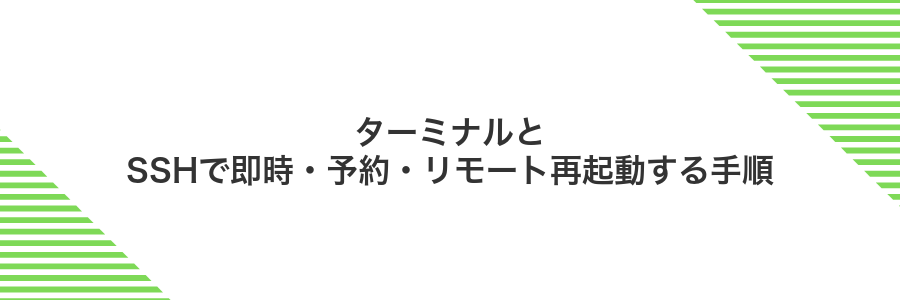 ターミナルとSSHで即時・予約・リモート再起動する手順