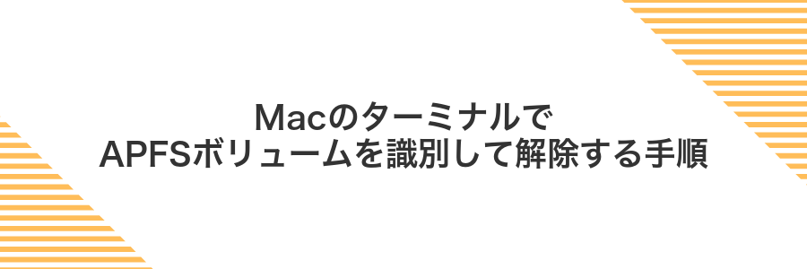 MacのターミナルでAPFSボリュームを識別して解除する手順