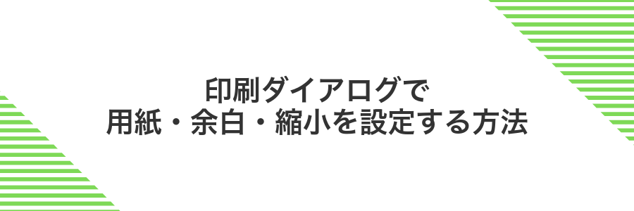 印刷ダイアログで用紙・余白・縮小を設定する方法