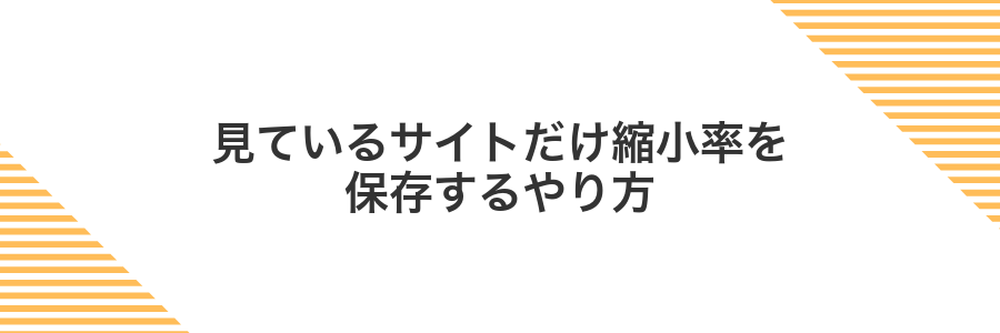見ているサイトだけ縮小率を保存するやり方