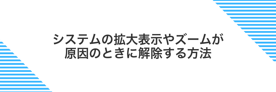 システムの拡大表示やズームが原因のときに解除する方法
