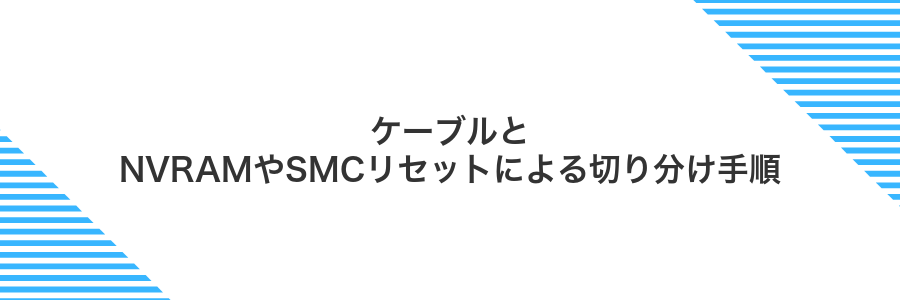 ケーブルとNVRAMやSMCリセットによる切り分け手順