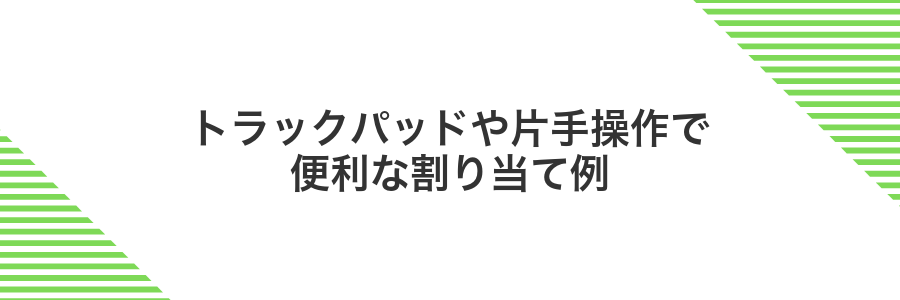 トラックパッドや片手操作で便利な割り当て例