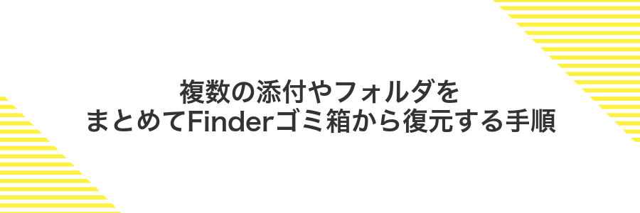 複数の添付やフォルダをまとめてFinderゴミ箱から復元する手順