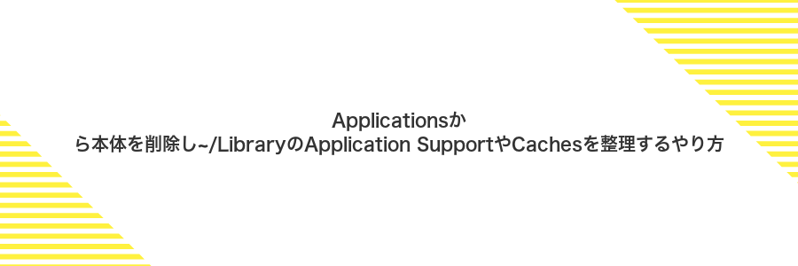 Applicationsから本体を削除し~/LibraryのApplication SupportやCachesを整理するやり方