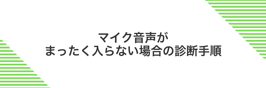 マイク音声がまったく入らない場合の診断手順