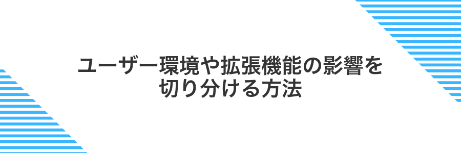ユーザー環境や拡張機能の影響を切り分ける方法