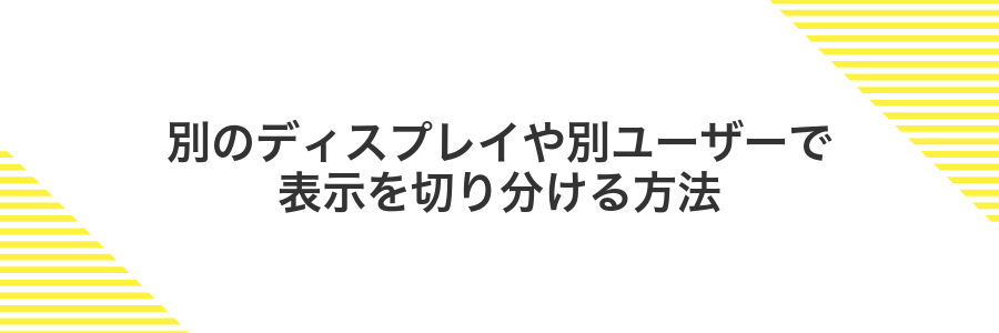 別のディスプレイや別ユーザーで表示を切り分ける方法