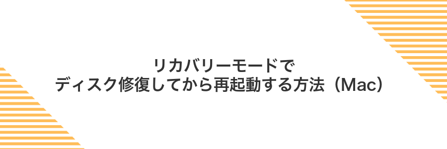 リカバリーモードでディスク修復してから再起動する方法（Mac）