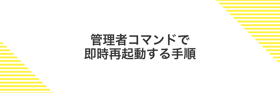 管理者コマンドで即時再起動する手順