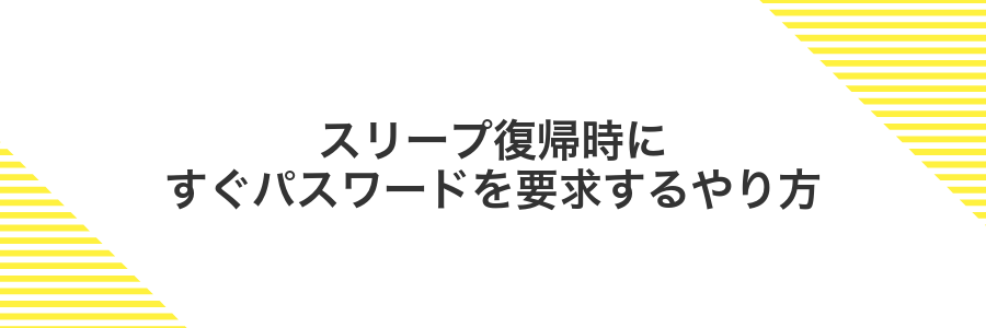 スリープ復帰時にすぐパスワードを要求するやり方