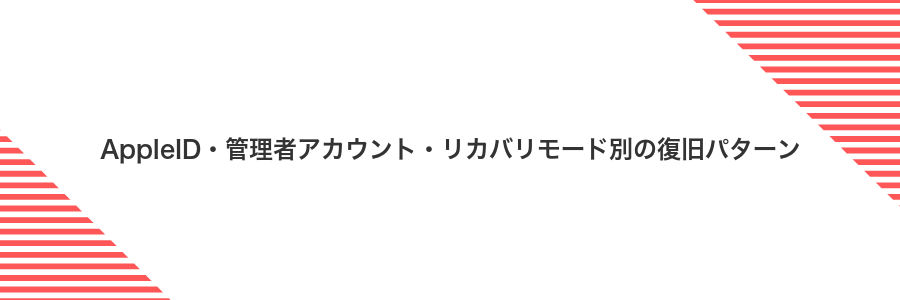 AppleID・管理者アカウント・リカバリモード別の復旧パターン