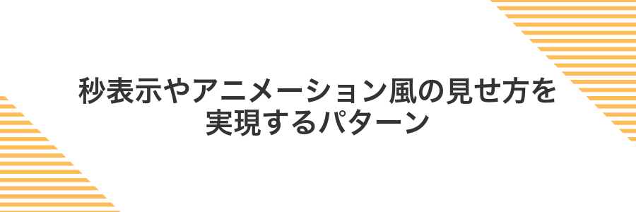 秒表示やアニメーション風の見せ方を実現するパターン