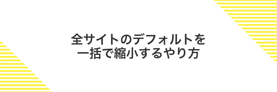 全サイトのデフォルトを一括で縮小するやり方