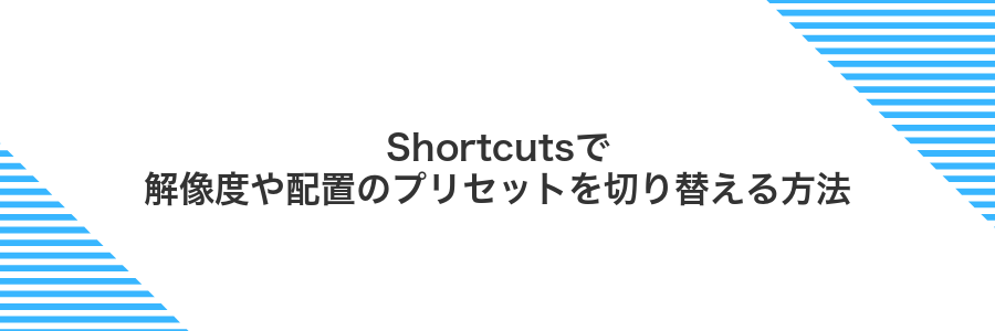 Shortcutsで解像度や配置のプリセットを切り替える方法