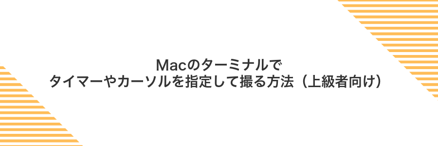 Macのターミナルでタイマーやカーソルを指定して撮る方法（上級者向け）