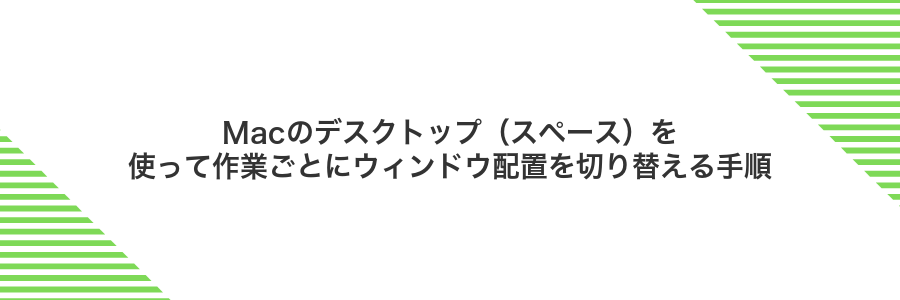 Macのデスクトップ(スペース)を使って作業ごとにウィンドウ配置を切り替える手順