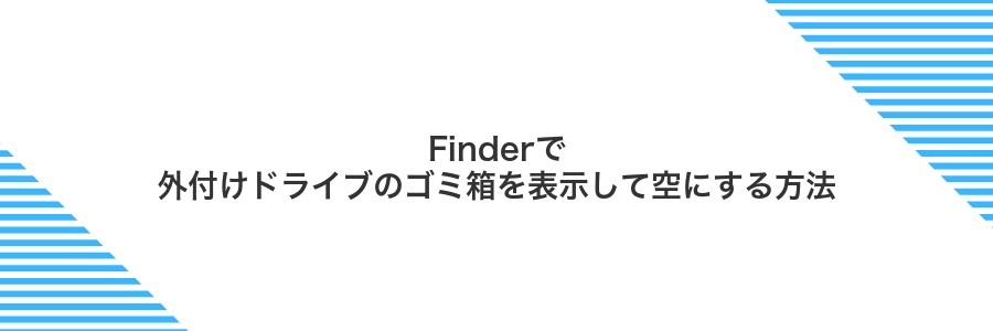 Finderで外付けドライブのゴミ箱を表示して空にする方法