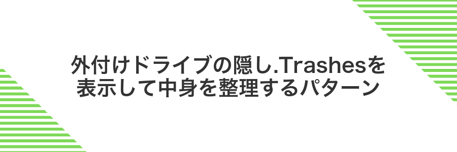 外付けドライブの隠し.Trashesを表示して中身を整理するパターン