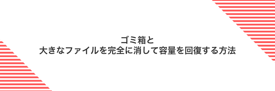 ゴミ箱と大きなファイルを完全に消して容量を回復する方法