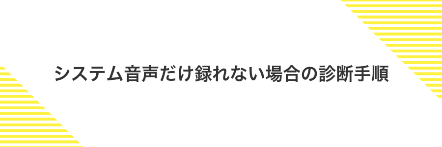 システム音声だけ録れない場合の診断手順