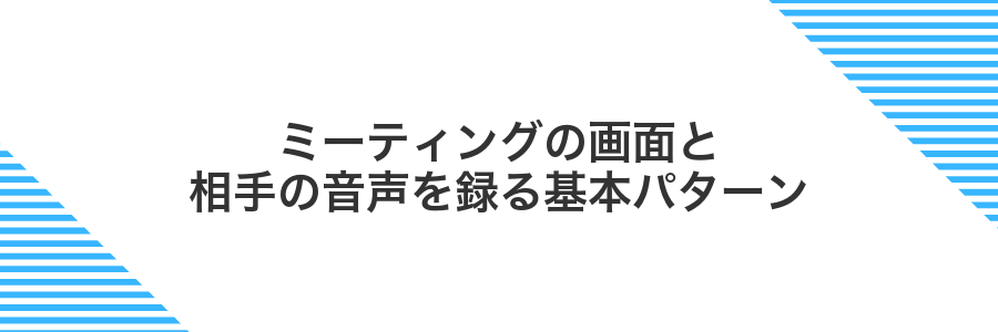 ミーティングの画面と相手の音声を録る基本パターン