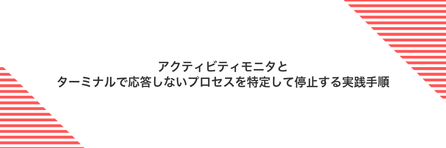 アクティビティモニタとターミナルで応答しないプロセスを特定して停止する実践手順