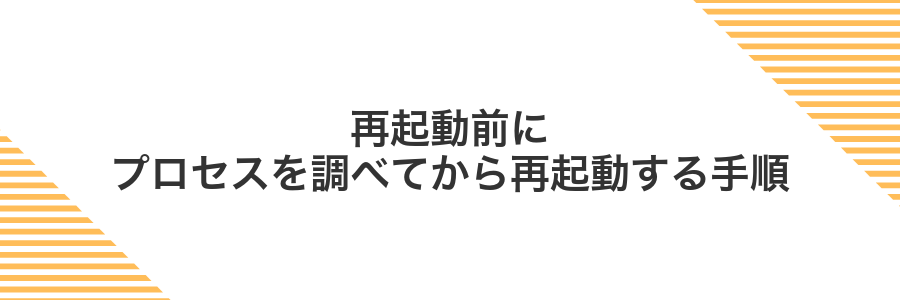 再起動前にプロセスを調べてから再起動する手順