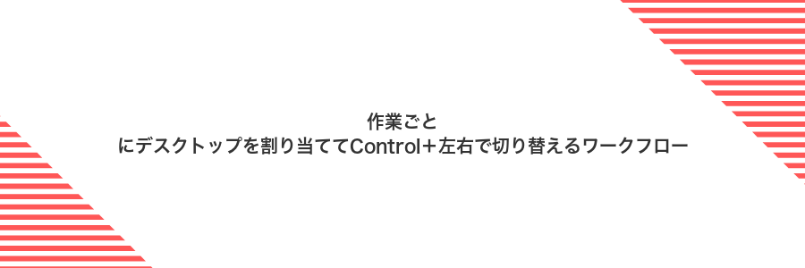 作業ごとにデスクトップを割り当ててControl+左右で切り替えるワークフロー