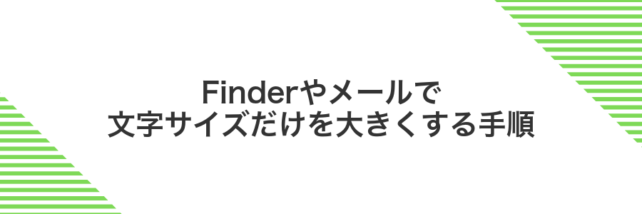 Finderやメールで文字サイズだけを大きくする手順
