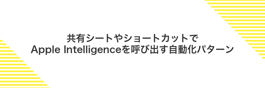 共有シートやショートカットでApple Intelligenceを呼び出す自動化パターン