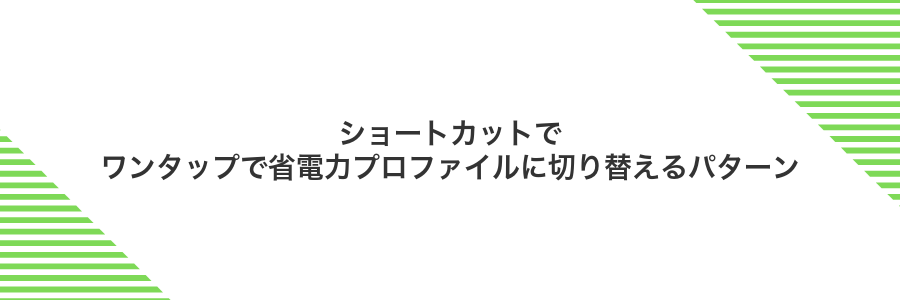 ショートカットでワンタップで省電力プロファイルに切り替えるパターン