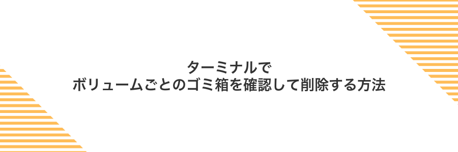 ターミナルでボリュームごとのゴミ箱を確認して削除する方法