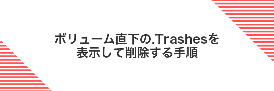 ボリューム直下の.Trashesを表示して削除する手順