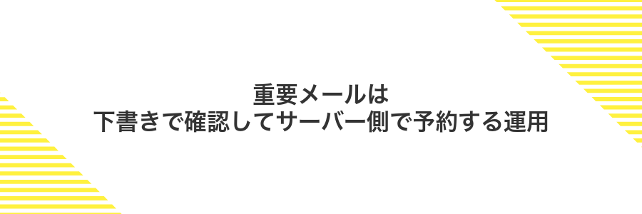 重要メールは下書きで確認してサーバー側で予約する運用